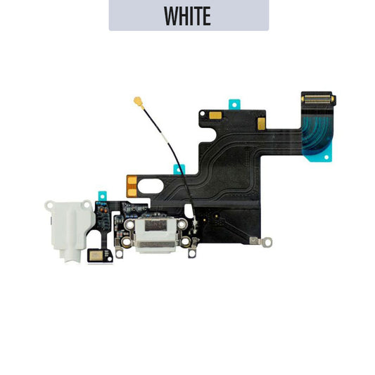 Charging Port  Flex Cable with Mic For iPhone 6 - White
