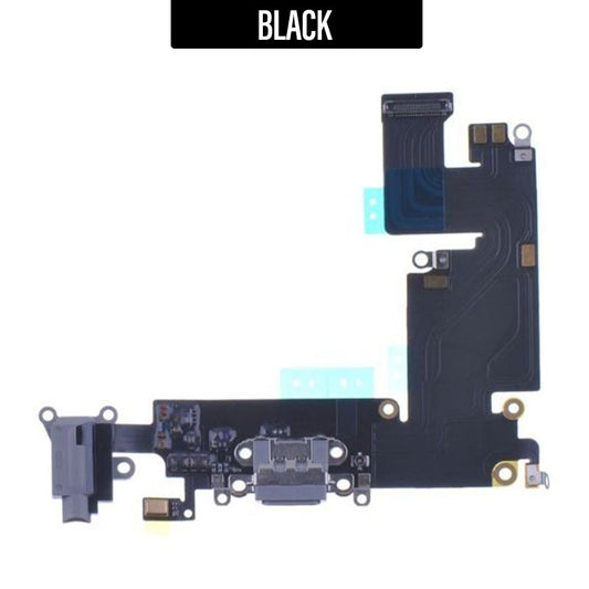Charging Port Flex Handsfree Port Cable with Mic For iPhone 6 Plus - Black