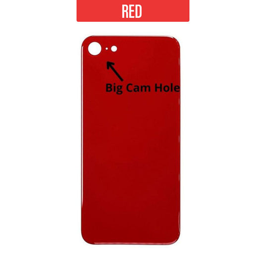 Back Glass Cover For iPhone SE 2020  (Big Camera Hole) - Red