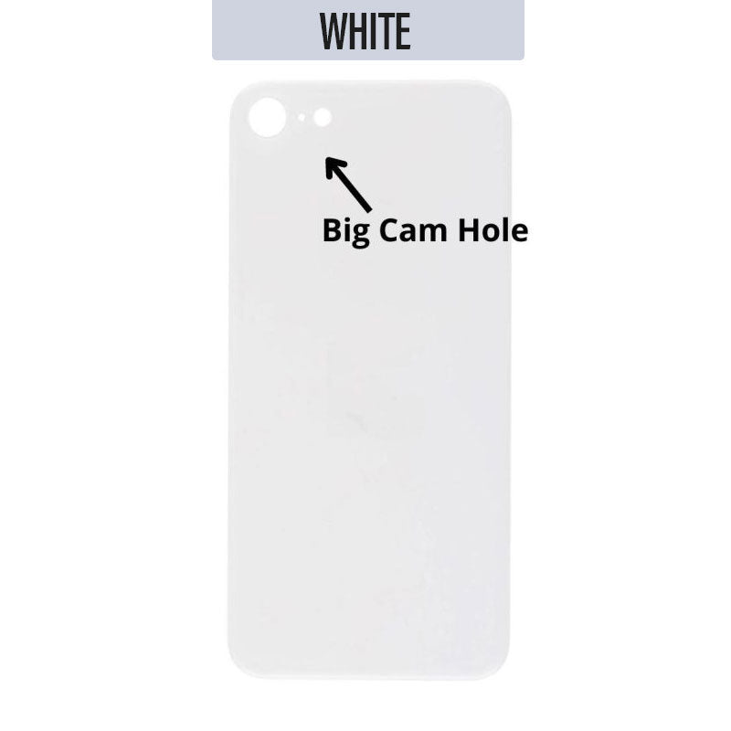 Back Glass Cover For iPhone SE 2020  (Big Camera Hole) - White