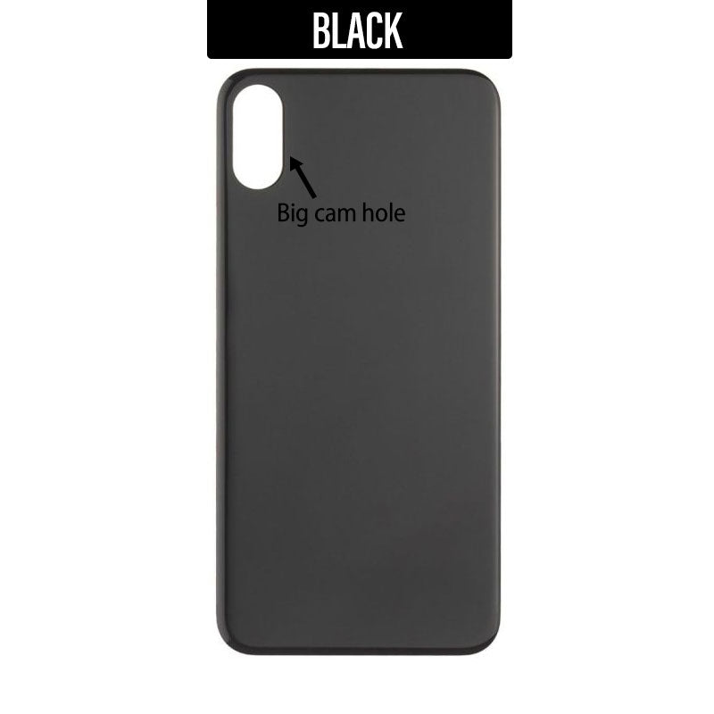 Back Glass Cover For iPhone X (Big Camera Hole) - Black