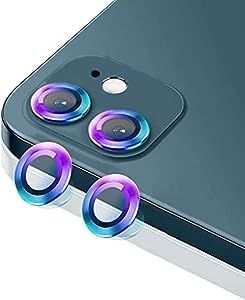 iPhone 11/ 12/ 12 Mini Aluminum Alloy Camera Lens Cover Protector- Rainbow