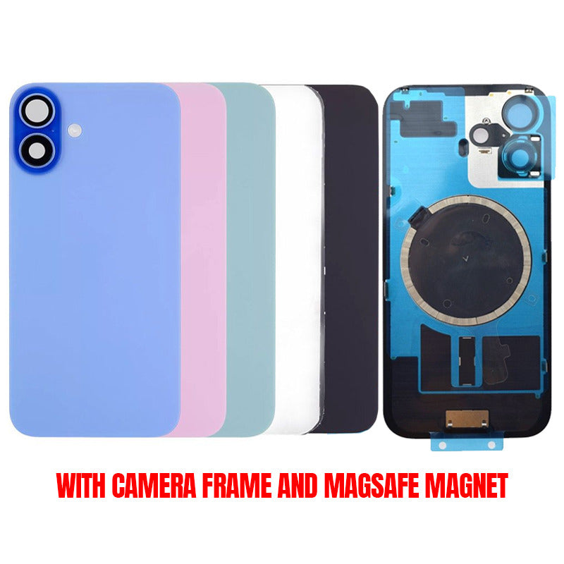 Back Glass Cover For iPhone 16 (With Camera Frame and Magsafe Magnet)