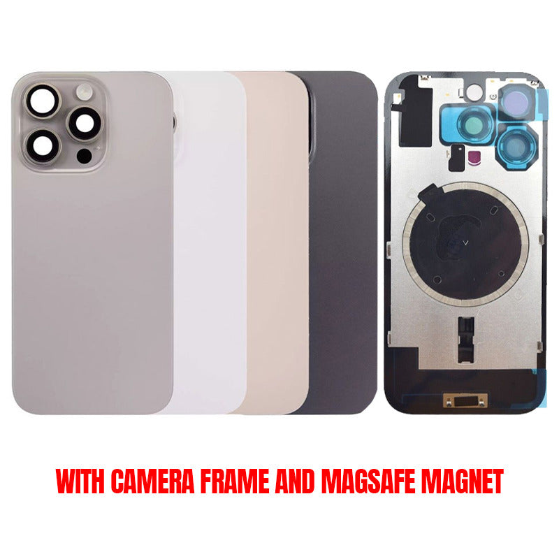 Back Glass Cover For iPhone 16 Pro (With Camera Frame and Magsafe Magnet)