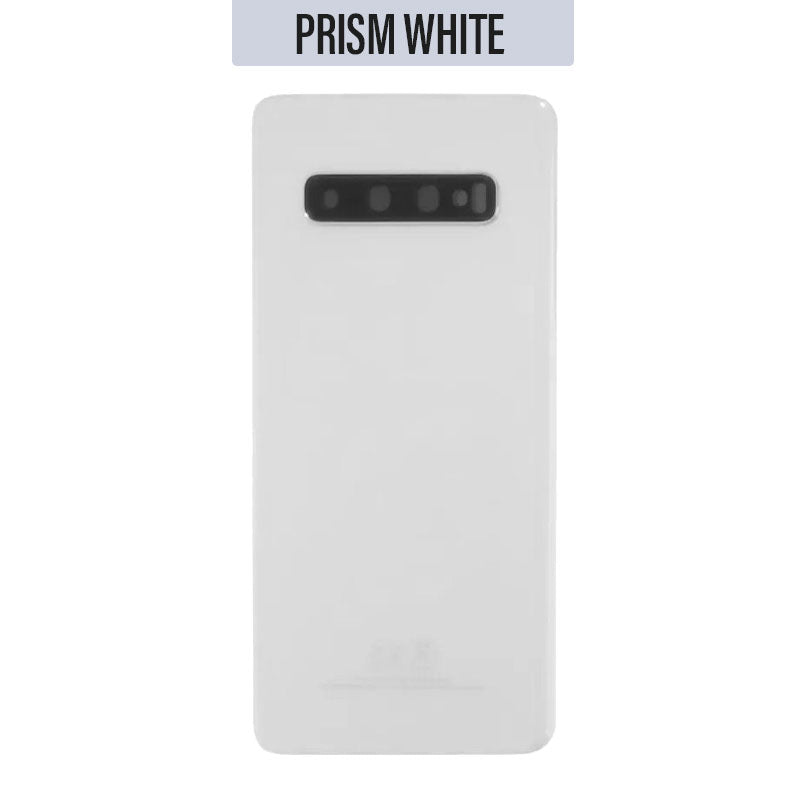 Back Battery Cover Glass Replacement With Camera Lens For Galaxy S10 G973 -  Prism White