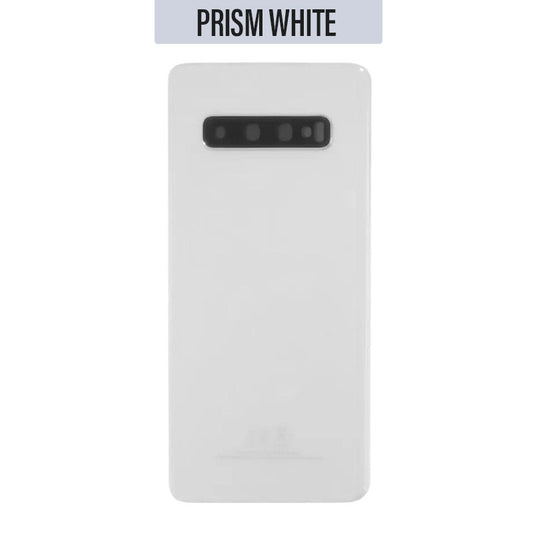 Back Battery Cover Glass Replacement With Camera Lens For Galaxy S10 G973 -  Prism White