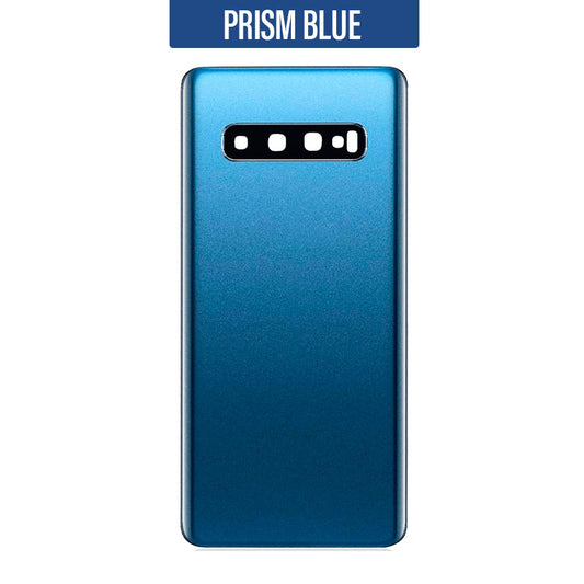 Back Battery Cover Glass Replacement With Camera Lens For Galaxy S10 G973 - Prism Blue
