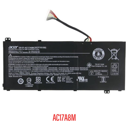 Acer AC17A8M Battery Replacement 61.9Wh 5.3Ah