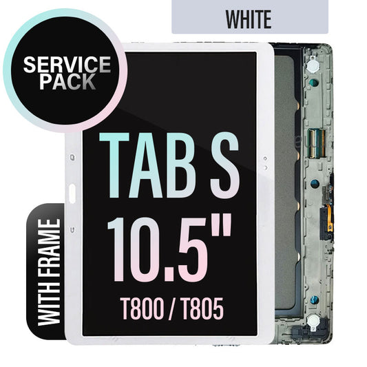 LCD Touch Screen Assembly With Frame For Galaxy Tab S 10.5 T800/ T805 -Service Pack- White
