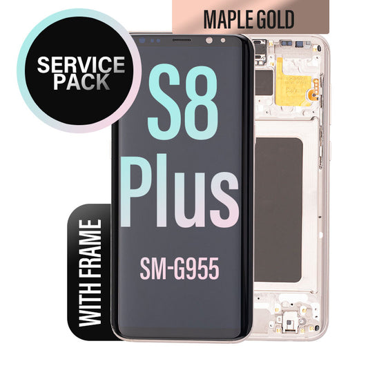 LCD Digitizer Screen Assembly With Frame Service Pack for Galaxy S8 Plus G955 - Maple Gold