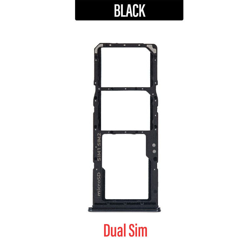 Dual Sim Tray Replacement for Galaxy A20 / A30 /A50 / A70- Black