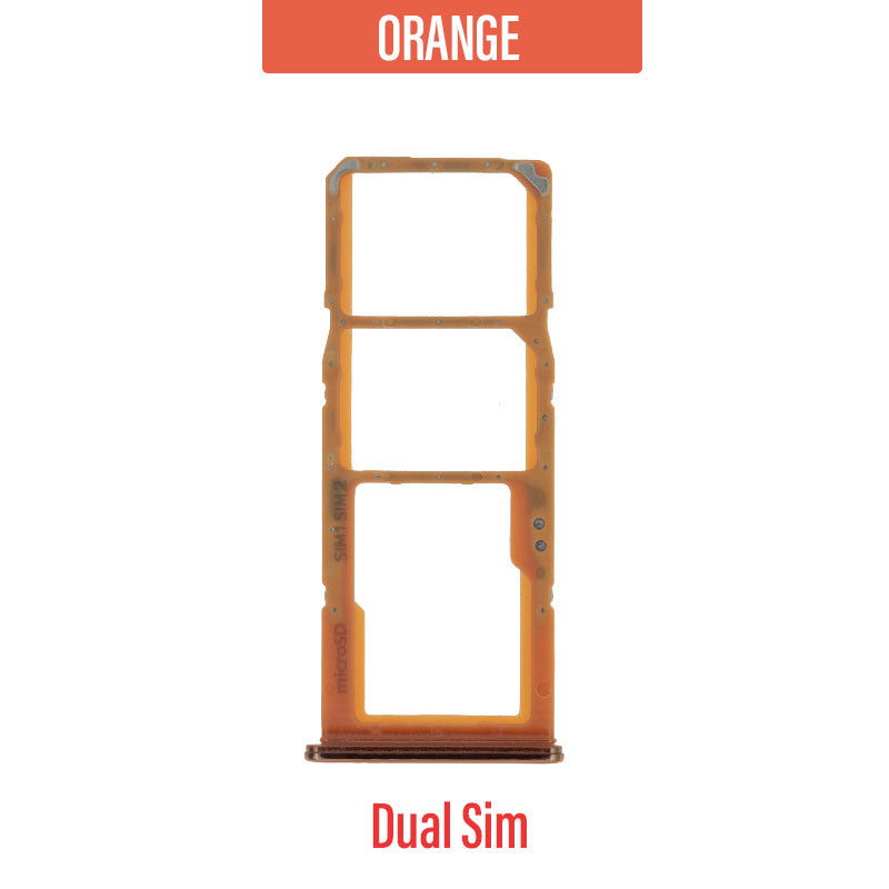Dual Sim Tray Replacement for Galaxy A20 / A30 /A50 / A70 - Orange