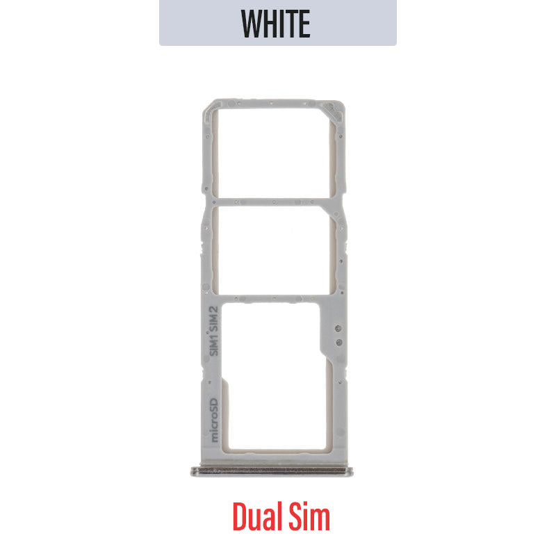 Dual Sim Tray Replacement for Galaxy A20 / A30 /A50 / A70- White