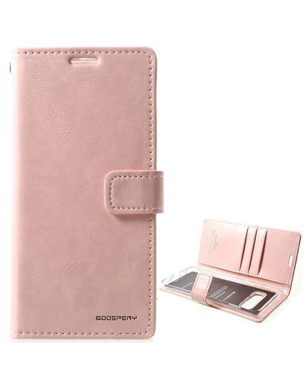 Mercury Blue Moon Diary Wallet Leather Case Cover For Galaxy S21 Ultra-Rose Gold
