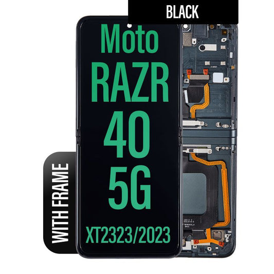 LCD Touch Screen Assembly With Frame for Motorola Razr 40 5G- Black