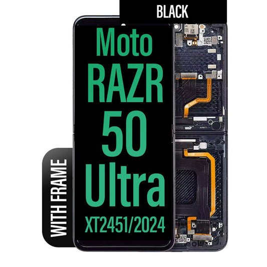 LCD Touch Screen Assembly With Frame for Motorola Razr 50 Ultra