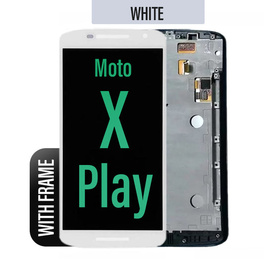 Motorola Moto X Play LCD Digitizer Assembly Frame- White