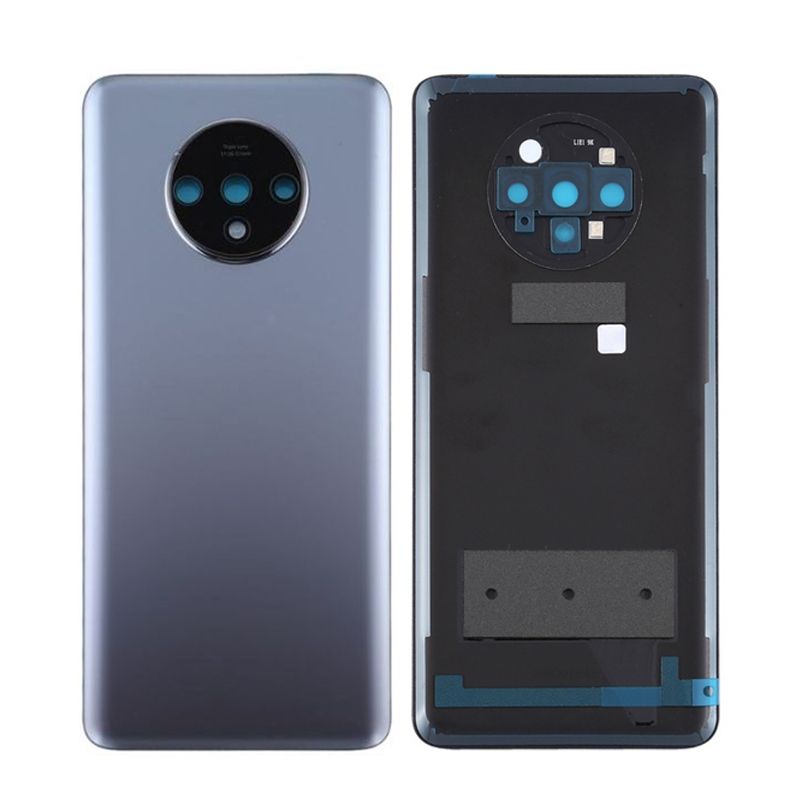 Back Glass Cover with Camera Lens For OnePlus 7T - Frosted Silver