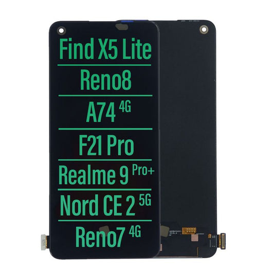LCD Touch Screen AssemblyFor Oppo Find X5 Lite/ Reno8/ F21 Pro/ A78 4G/ Realme 9 Pro Plus/ Nord CE 2 5G/Reno7 4G
