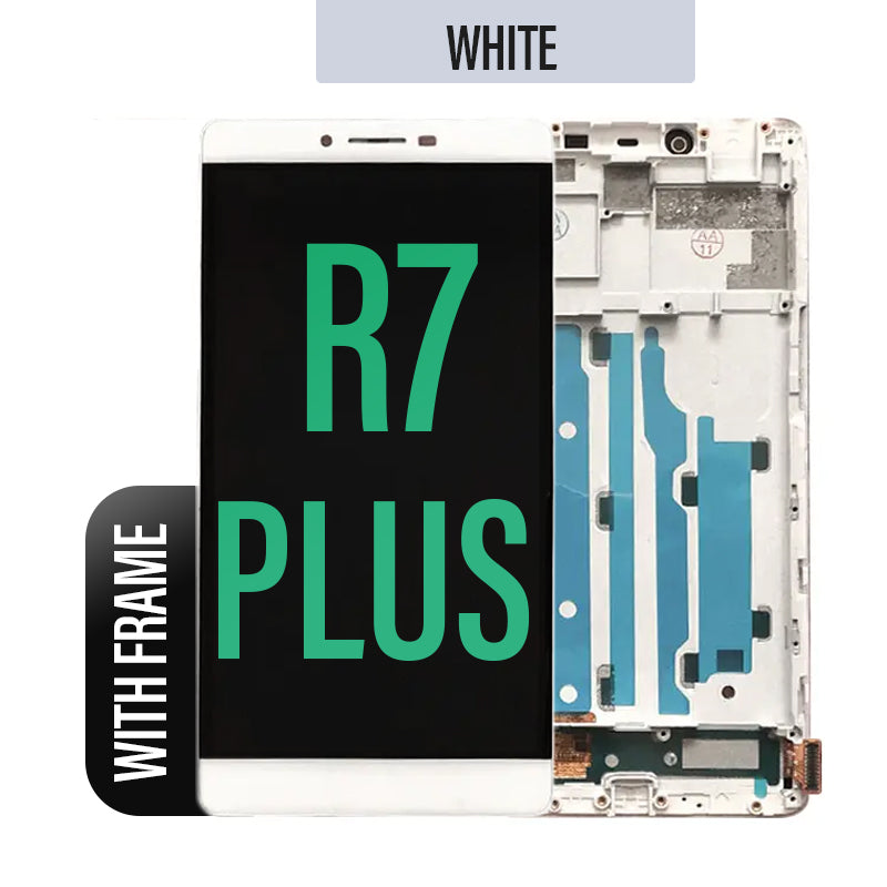 LCD Touch Screen Assembly With Frame for Oppo R7 PLUS- White