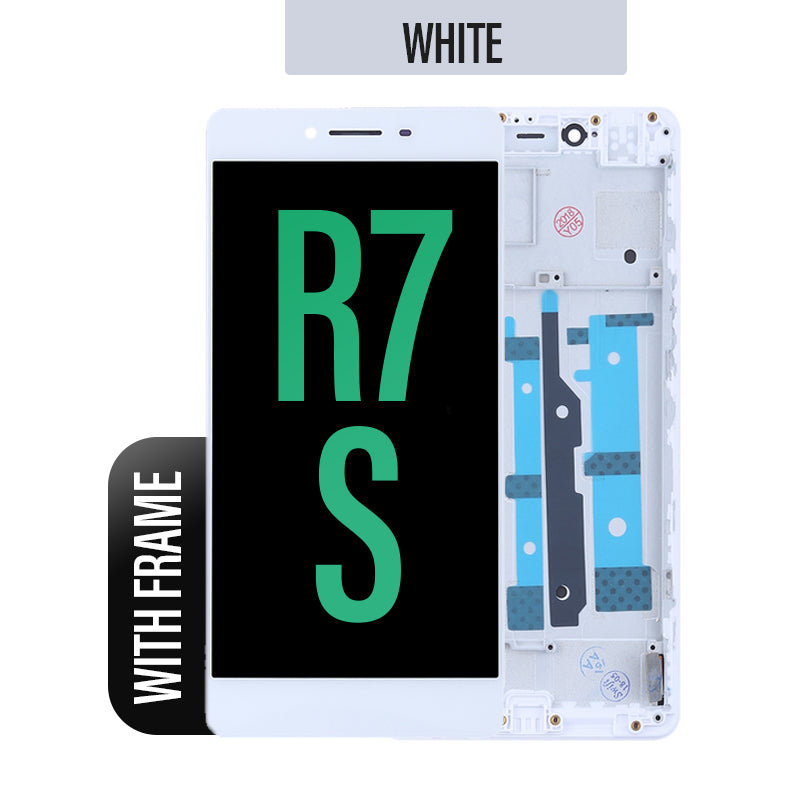 LCD Touch Screen Assembly With Frame for Oppo R7s- White