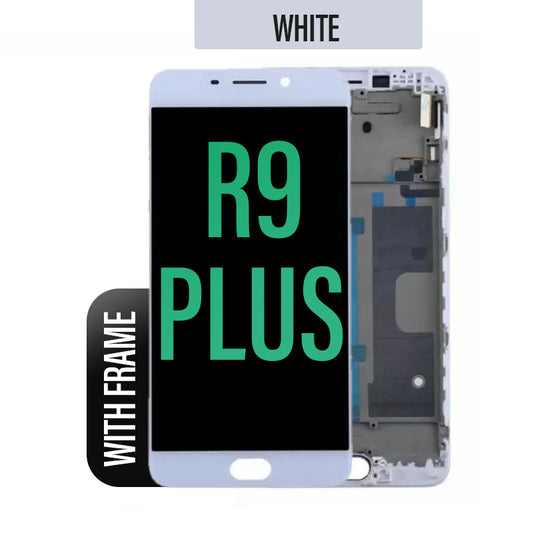 LCD Touch Screen Assembly With Frame for Oppo R9 Plus- White