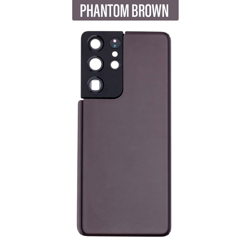 Battery Back Cover with Camera Lens For Galaxy S21 Ultra G998 - Phantom Brown
