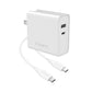 Cygnett 60W Dual USB Laptop Wall Charger USB A + USB C + Travel Adapters