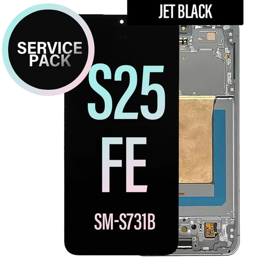 LCD Touch Screen Replacement Assembly With Frame For Galaxy S25 FE - Jet Black
