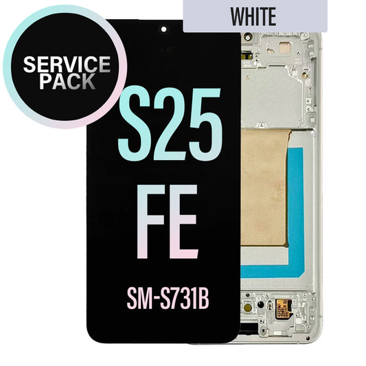 LCD Touch Screen Replacement Assembly With Frame For Galaxy S25 FE  -White