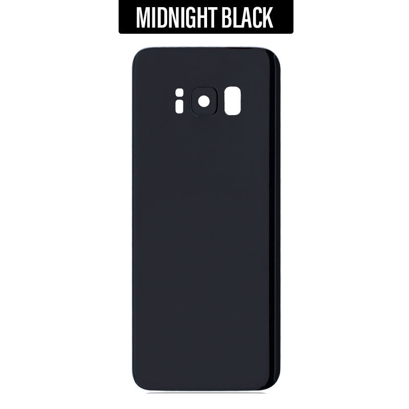 Back Battery Cover Glass Replacement with camera lens For Galaxy S8 G950 -Black
