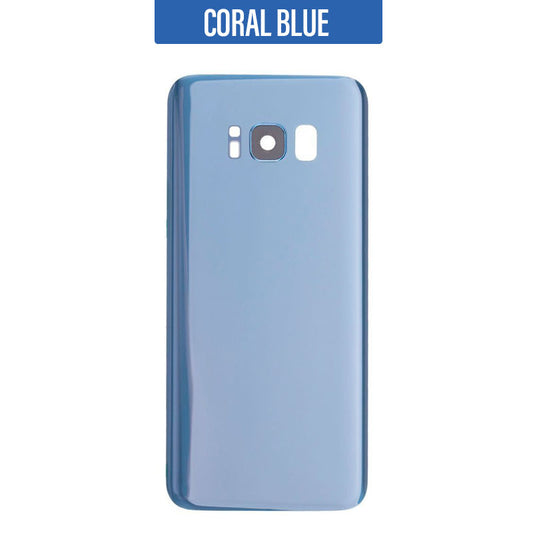 Back Battery Cover Glass Replacement with camera lens Galaxy S8 G950 - Coral Blue
