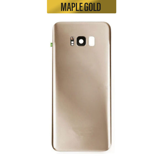 Back Battery Cover Glass Replacement with camera lens For Galaxy S8 G950 -Maple Gold