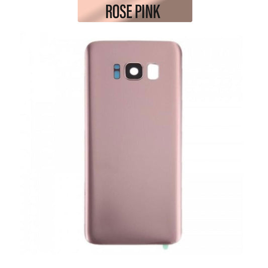 Back Battery Cover Glass Replacement with camera lens For Galaxy S8 G950 - Rose Pink