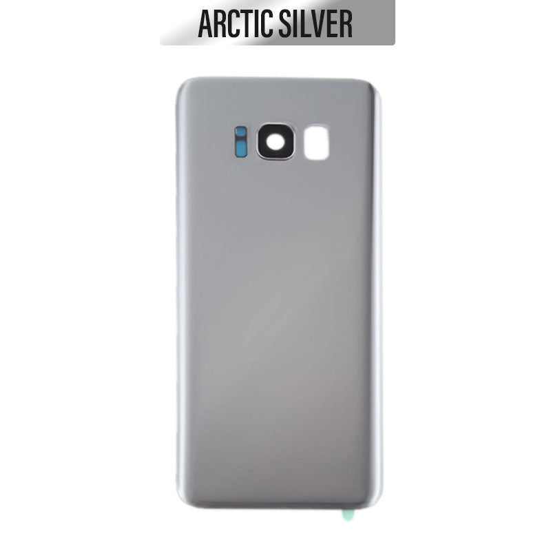 Back Battery Cover Glass Replacement with camera lens For Galaxy S8 G950 -Arctic Silver