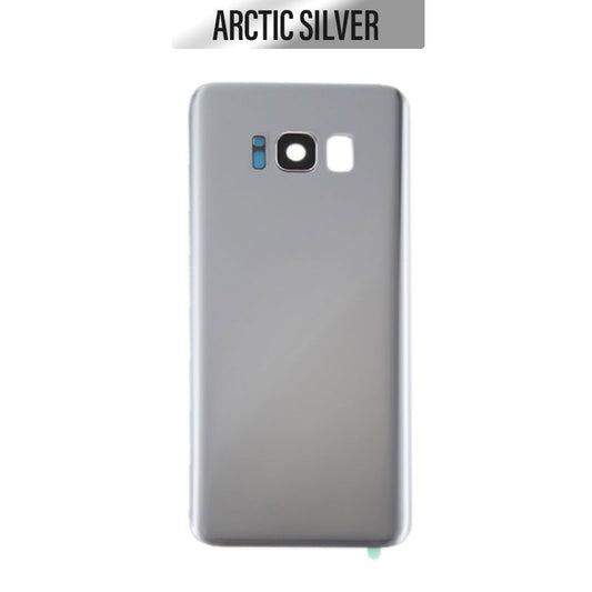 Back Battery Cover Glass Replacement with camera lens For Galaxy S8 G950 -Arctic Silver