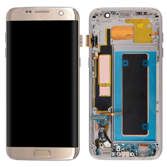 LCD Digitizer Screen Assembly With Frame Service Pack for Galaxy S7 Edge G935 - Gold