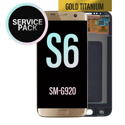 LCD Touch Screen Assembly Service Pack For Galaxy S6  G920 - Gold