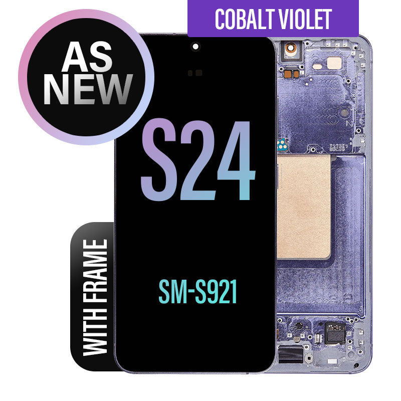 LCD Digitizer Screen Assembly with Frame Replacement (as New) for Galaxy S24 S921 - Cobalt Violet