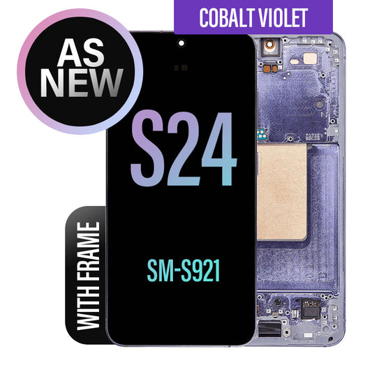 LCD Digitizer Screen Assembly with Frame Replacement (as New) for Galaxy S24 S921 - Cobalt Violet