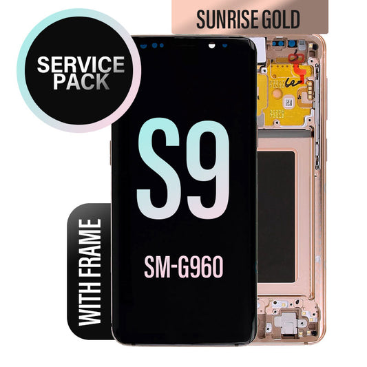 LCD Digitizer Screen Assembly With Frame Service Pack for Galaxy S9 G960 - Sunrise Gold