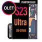 OLED LCD Digitizer Screen Assembly with Frame Replacement for Galaxy S23 Ultra S918- Phantom Black