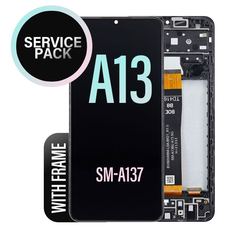 LCD Touch Screen Assembly with Frame Service Pack Compatible For Galaxy A13 4G A137