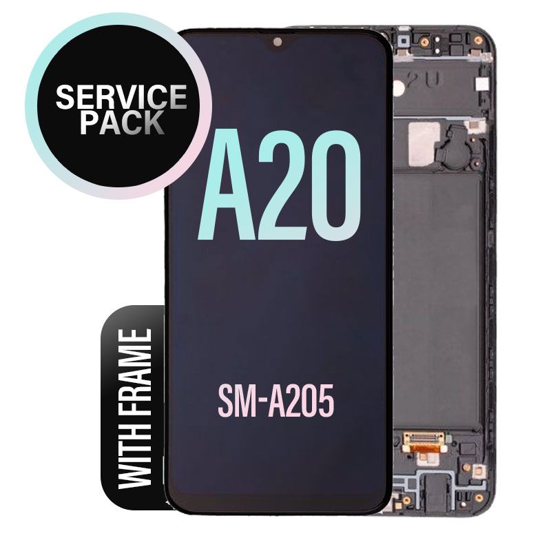 LCD Touch Screen Assembly + Frame Service Pack for Galaxy A20 2019 A205