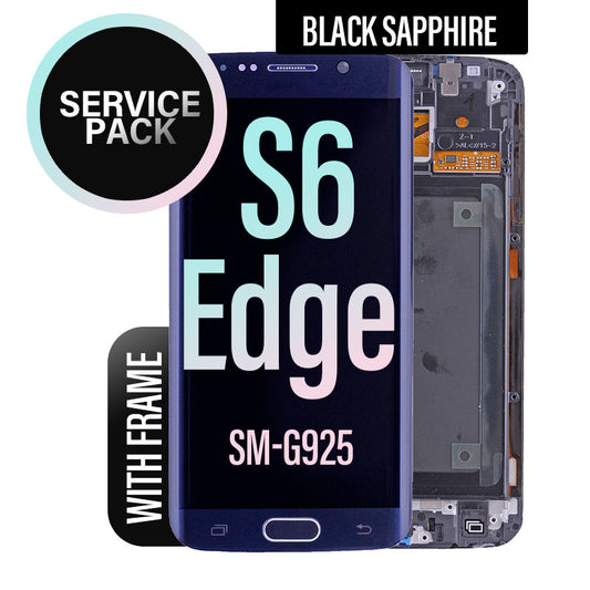 LCD Digitizer Screen Assembly with Frame Service Pack for Galaxy S6 Edge G925 - Black