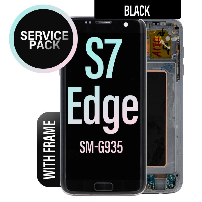LCD Digitizer Screen Assembly With Frame Service Pack for Galaxy S7 Edge G935 - Black