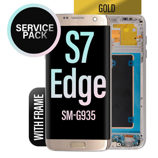 LCD Digitizer Screen Assembly With Frame Service Pack for Galaxy S7 Edge G935 - Gold