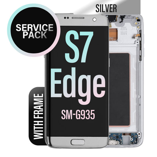 LCD Digitizer Screen Assembly With Frame Service Pack for Galaxy S7 Edge G935 - Silver