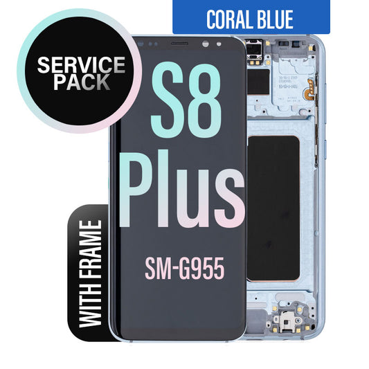 LCD Digitizer Screen Assembly With Frame Service Pack for Galaxy S8 Plus G955 - Coral Blue