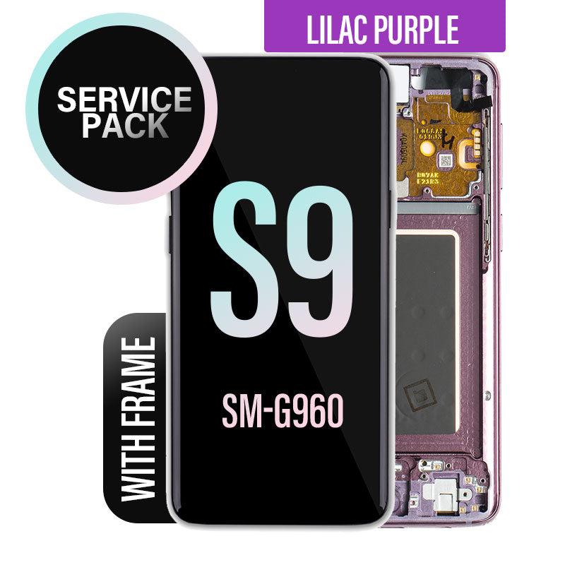 LCD Digitizer Screen Assembly With Frame Service Pack for Galaxy S9 G960 - Lilac Purple
